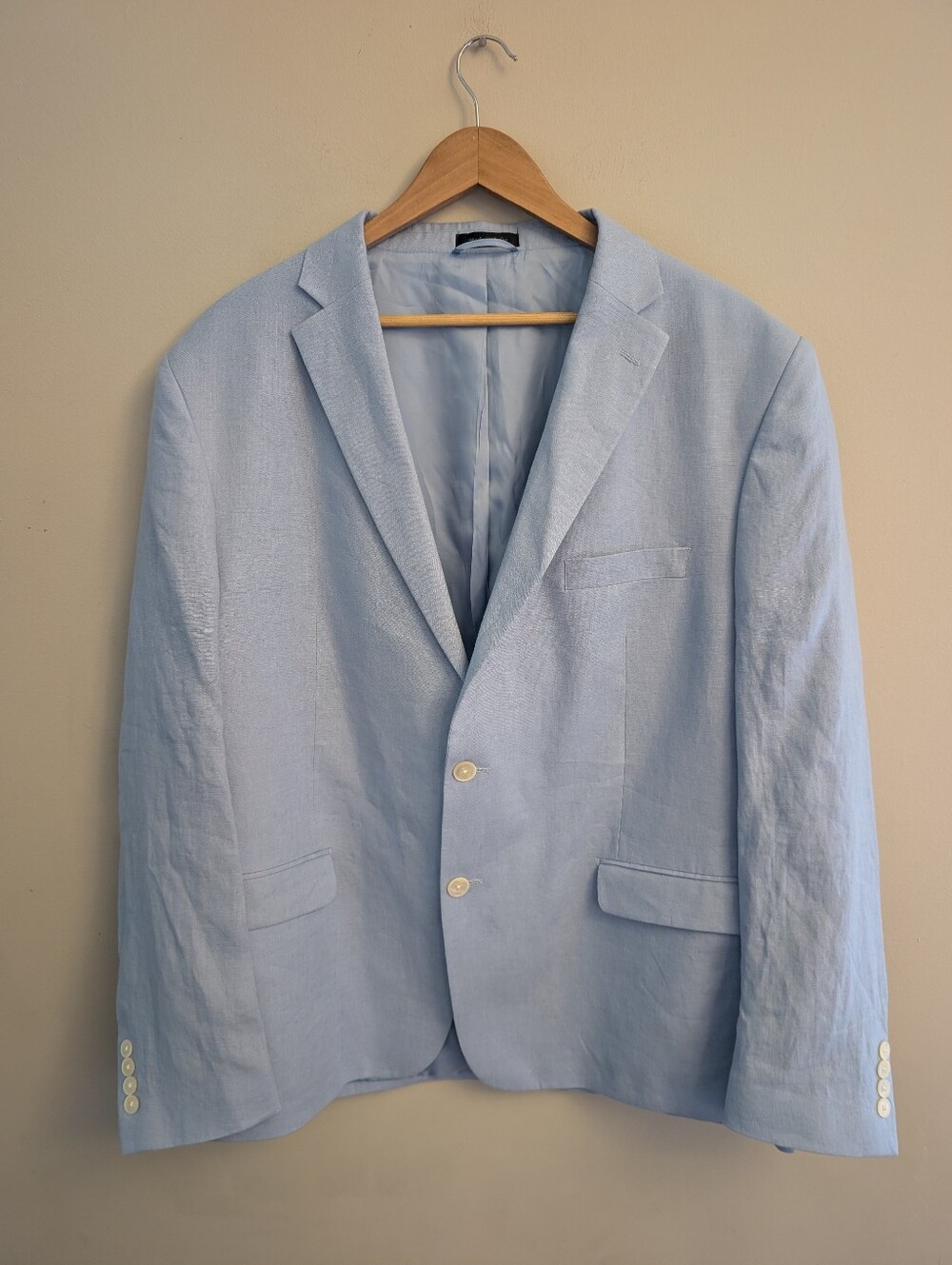 Ralph Lauren Blue Linen Blazer Sport Coat Size 48R